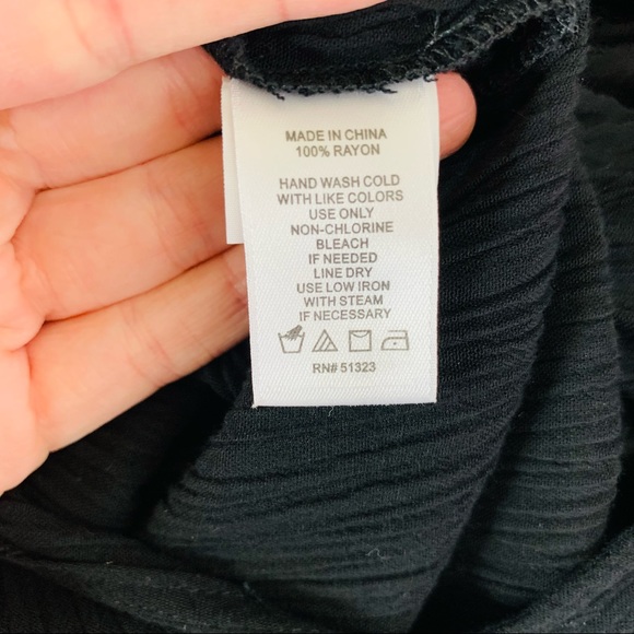 CeCe Crinkle Rayon Jumpsuit 1X Black 3135 - Picture 10 of 11